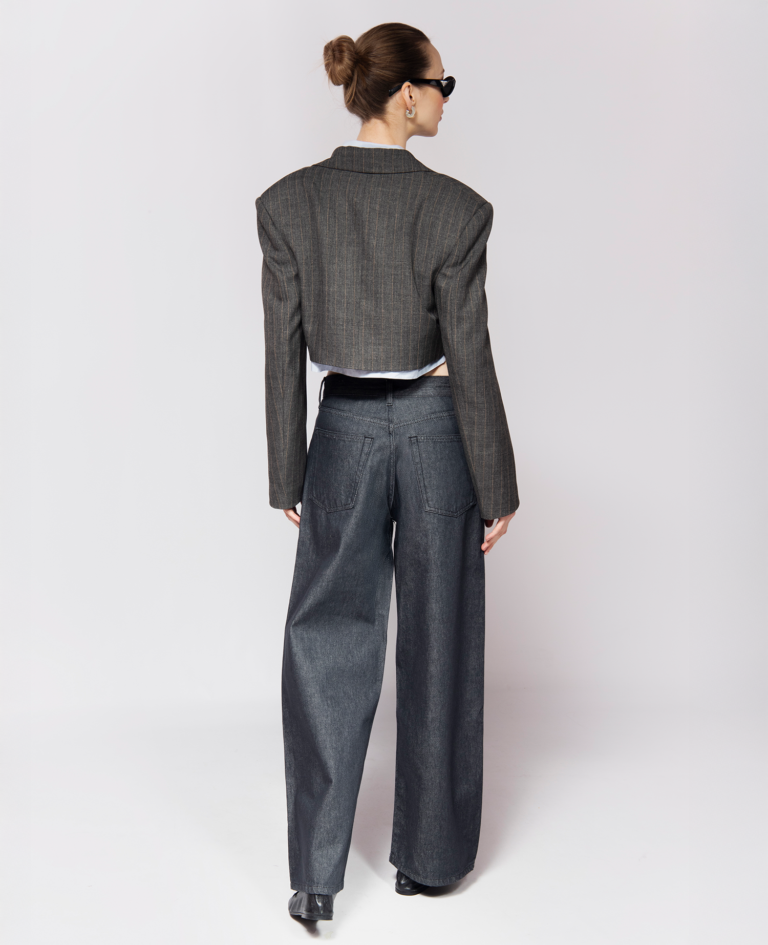 READY TO SHIP / Elise Grey Crop Blazer