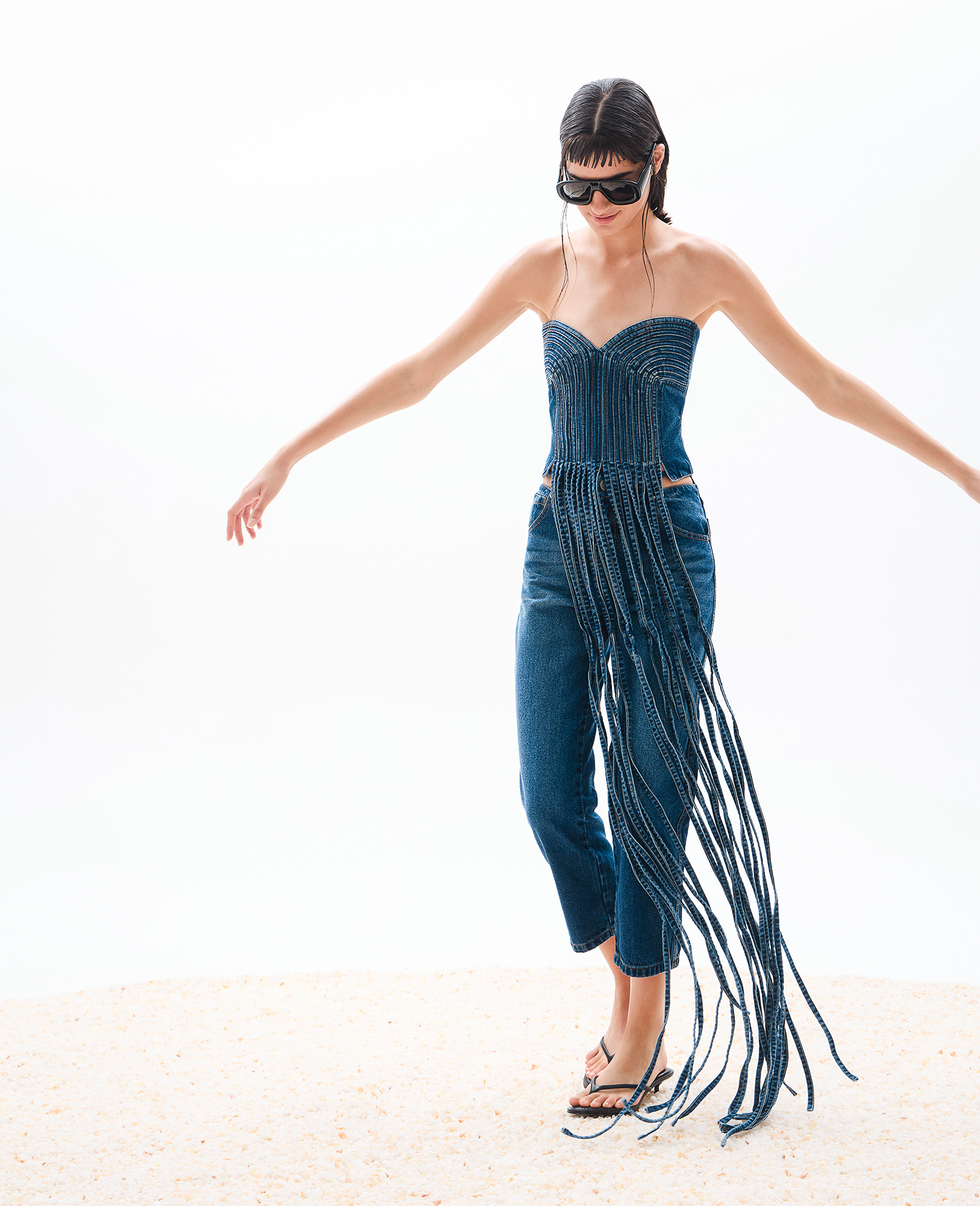 Lantana Top - Medium Wash