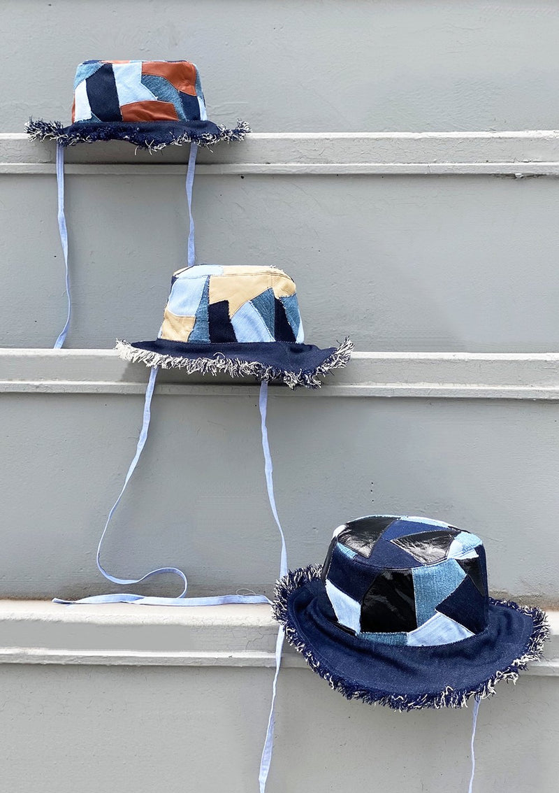 EARLY BIRD Crowy Accessory Patchwork denim mix camel, truffle y black