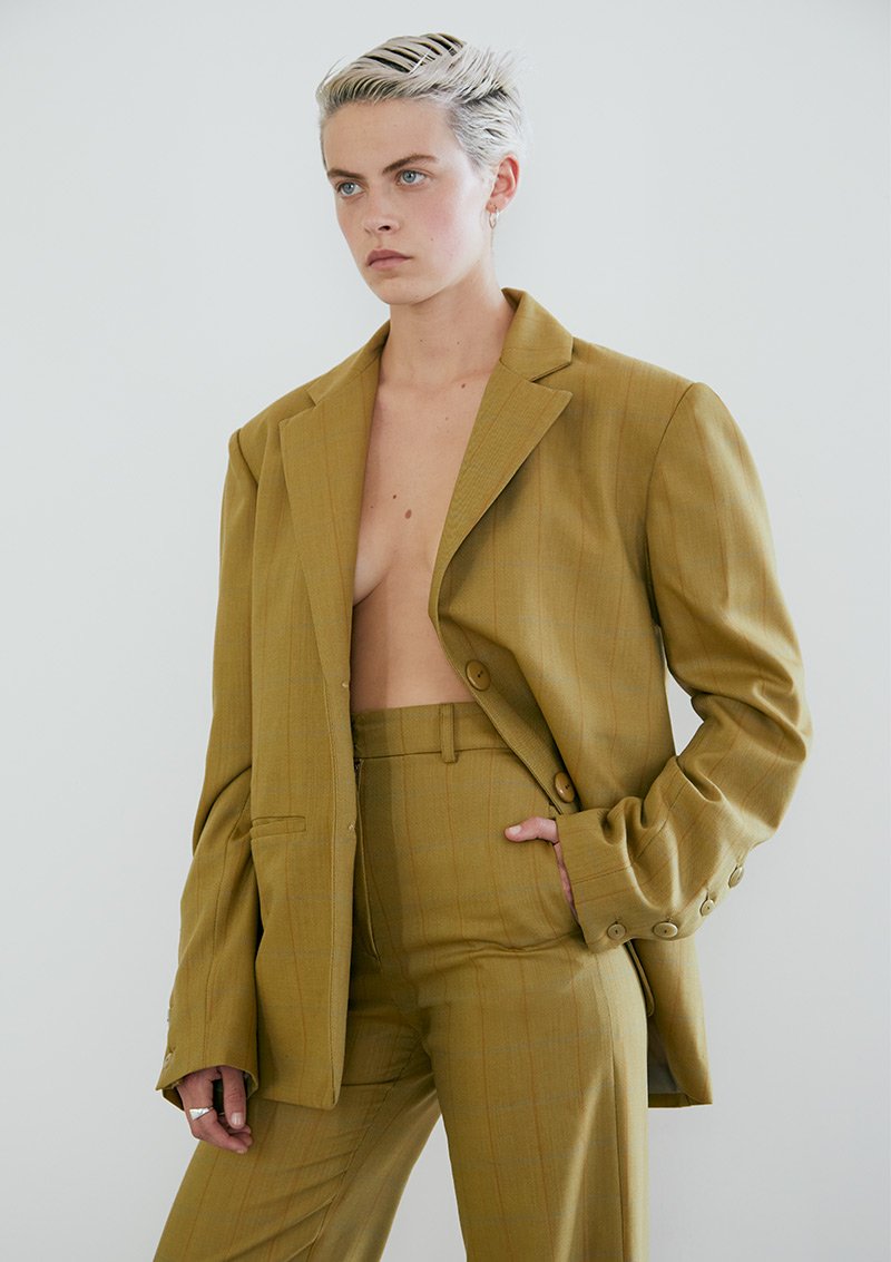 EARLY BIRD Caesar Blazer Jacket Mustard Tartán