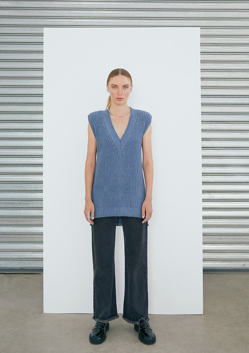EARLY BIRD Joseph Cardigan Stone Blue