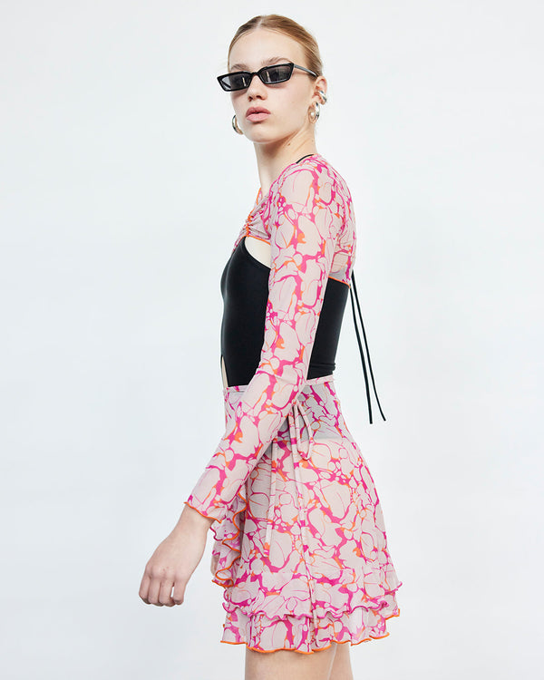 PRE-ORDER Skirt Parú Fuchsia & Orange Print
