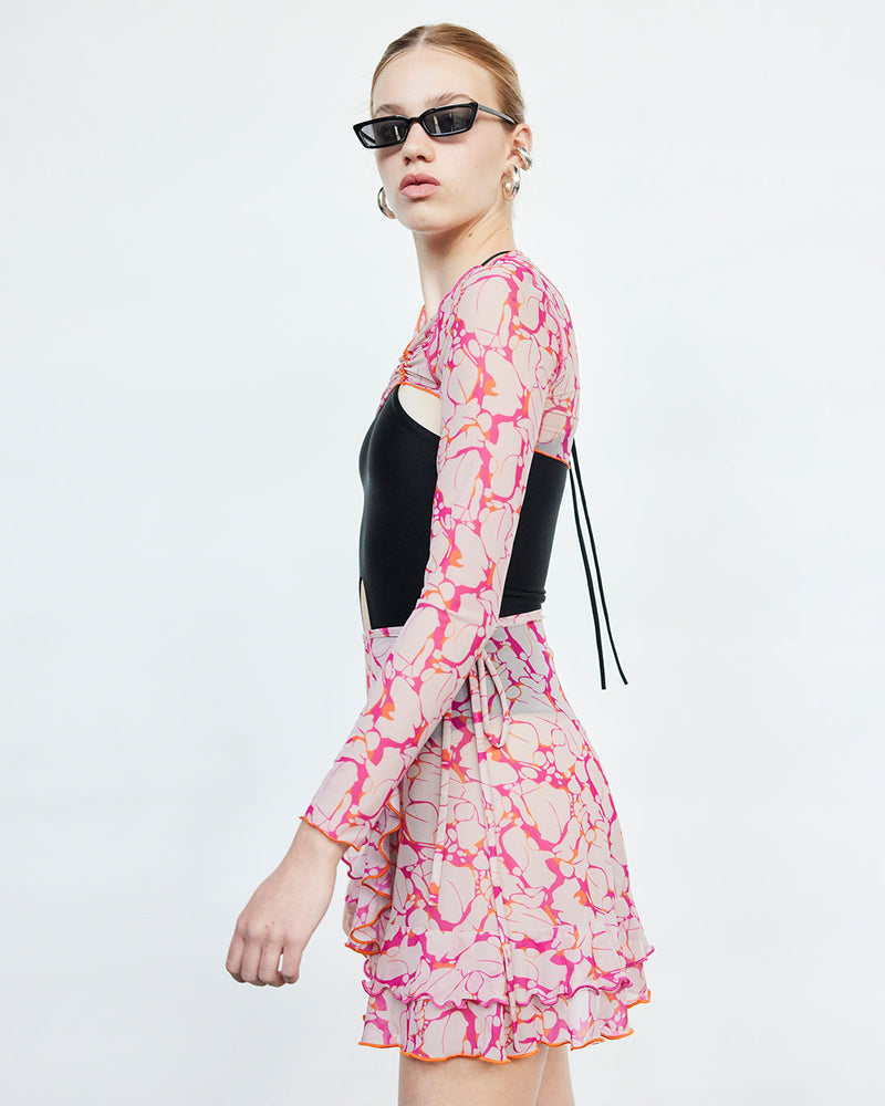 PRE-ORDER Skirt Parú Fuchsia & Orange Print