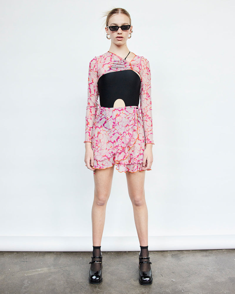 PRE-ORDER Skirt Parú Fuchsia & Orange Print