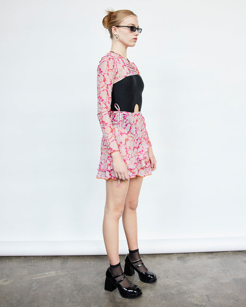 PRE-ORDER Skirt Parú Fuchsia & Orange Print