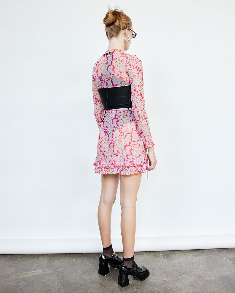 PRE-ORDER Skirt Parú Fuchsia & Orange Print