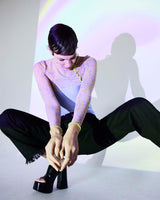 PRE-ORDER Top Yangtzi Lime & Lilac Print