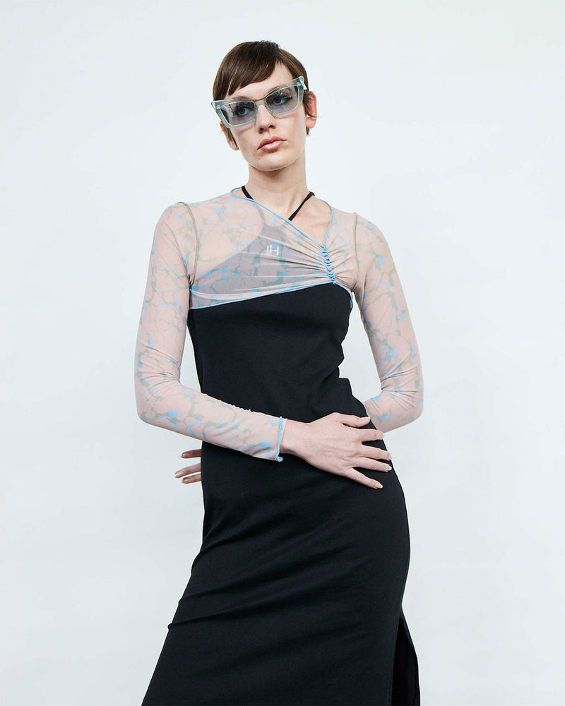 PRE-ORDER Top Yangtzi Light Blue & Light Green Print