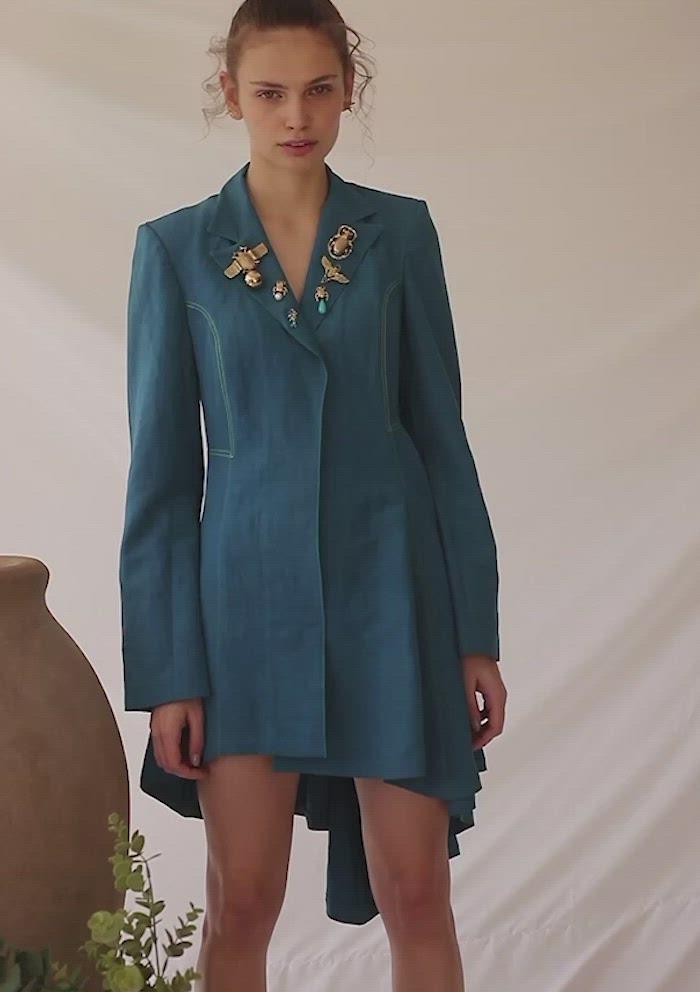 Turquoise blazer dress hotsell