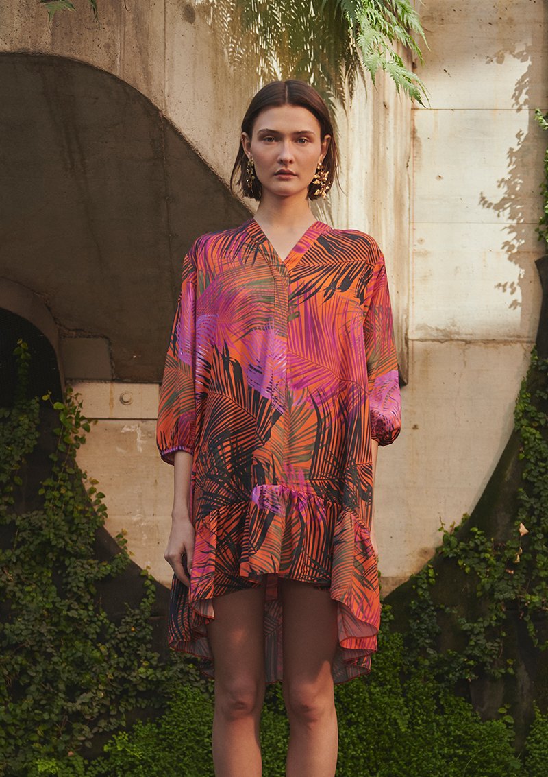 GIA Dress - Tangerine Palm