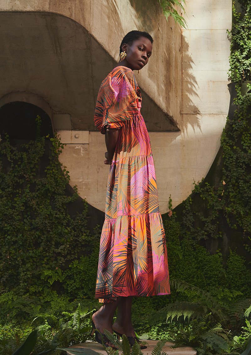 VENUS Dress - Tangerine Palm